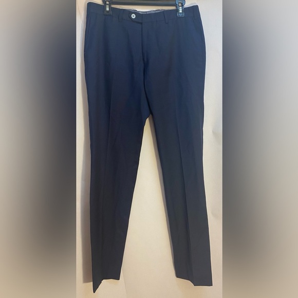 Massimo Dutti Dress Blue Pants Men's Super 130’s Wool Size 32/32 - Picture 1 of 9